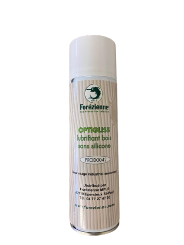 Image d'un aérosol de 650ml d'Optigliss, un lubrifiant pour le travail du bois offrant une grande lubrification et une protection contre les frottements.